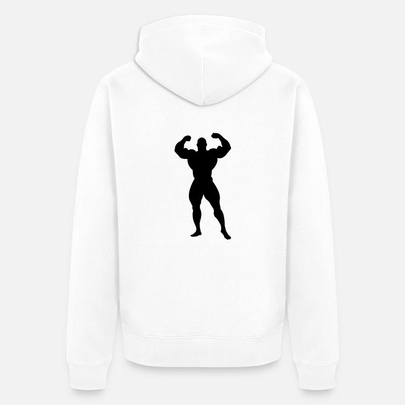 Bodybuilder - Veste à capuche bio Premium Unisexe - blanc