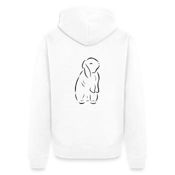 stehendes Häschen Hase Kaninchen Zwergkaninchen - Unisex Premium Bio Zip Hoodie - Weiß - Hinten - Thijin (182cm)