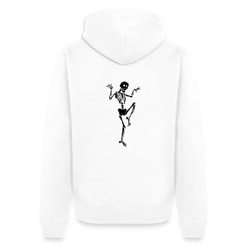 Skeletton - Unisex Premium Bio Zip Hoodie - Weiß - Hinten - Thijin (182cm)