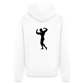 Adonis - Ein starker Mann - Unisex Premium Bio Zip Hoodie - Weiß - Hinten - Thijin (182cm)