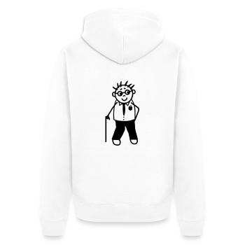 Rüstiger Opa-Alter Mann - Unisex Premium Bio Zip Hoodie - Weiß - Hinten - Thijin (182cm)