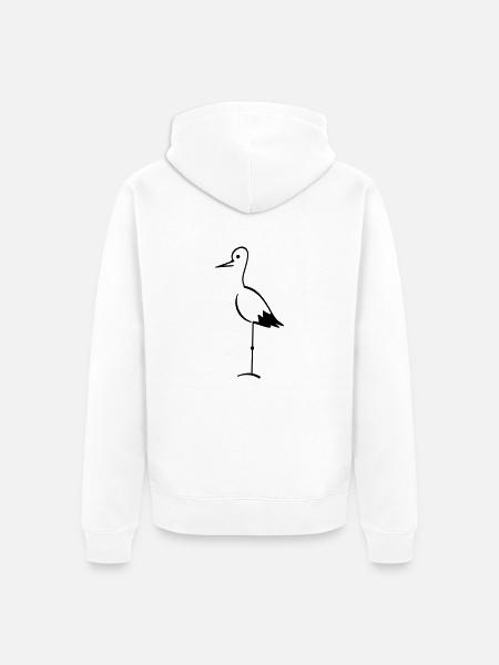 Storch / stork (1c) - Unisex Premium Organic Zip Hoodie - white