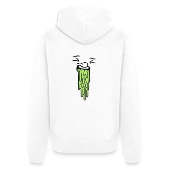kotzendes gesicht - Unisex Premium Bio Zip Hoodie - Weiß - Hinten - Thijin (182cm)