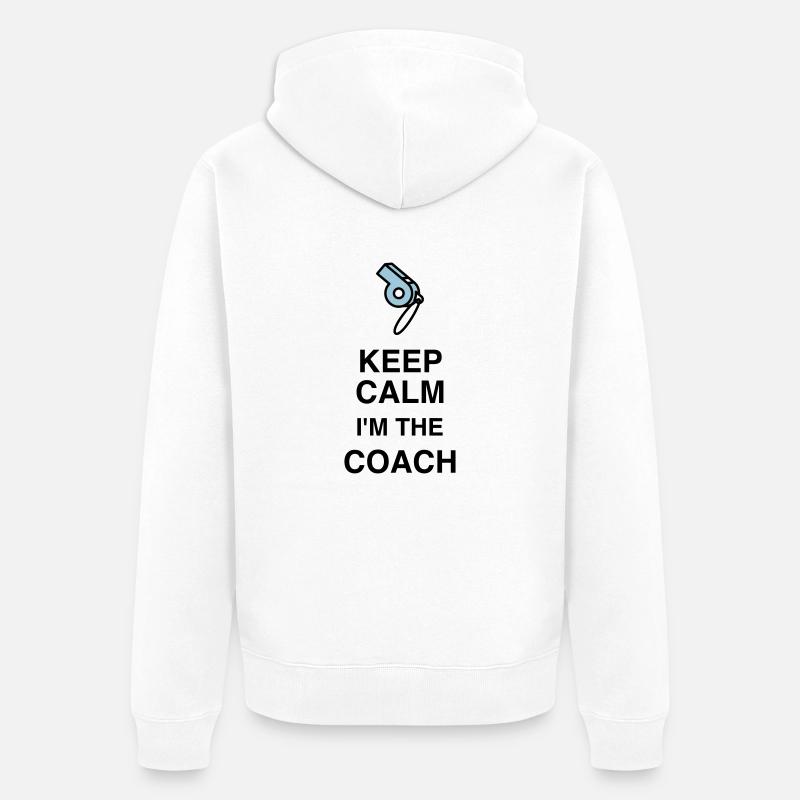 Coach / Coaching / Trainer / Sport - Unisex Premium Bio Zip Hoodie - Weiß