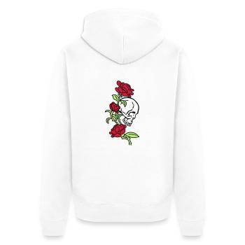 skull and roses es123 - Veste à capuche bio Premium Unisexe - blanc - Dos - Thijin (182cm)