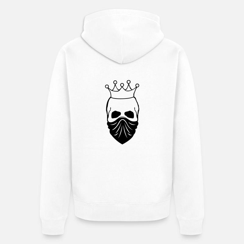 skull_bandit_king_01 - Veste à capuche bio Premium Unisexe - blanc