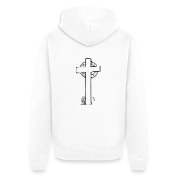 Christliches Kreuz Vertrauen in Gott Vektor Jesus - Unisex Premium Bio Zip Hoodie - Weiß - Hinten - Thijin (182cm)