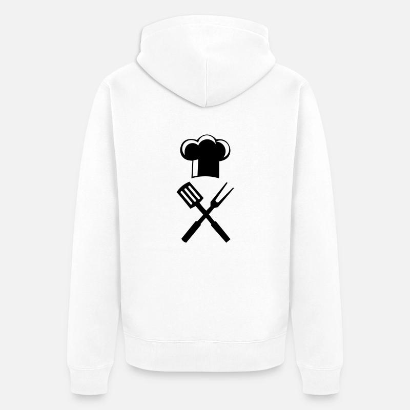 Coutellerie de chef - Veste à capuche bio Premium Unisexe - blanc