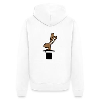 Hase Zylinder Hut Zauberer Kaninchen zaubern süß - Unisex Premium Bio Zip Hoodie - Weiß - Hinten - Thijin (182cm)