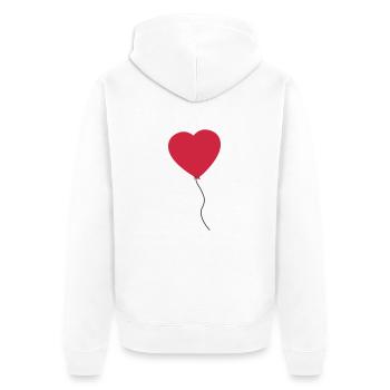 Love Heart Balloon - Unisex Premium Bio Zip Hoodie - Weiß - Hinten - Thijin (182cm)