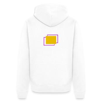 Yellow and fuchsia staggered frame - Unisex Premium Organic Zip Hoodie - white - Back - Thijin (182cm)