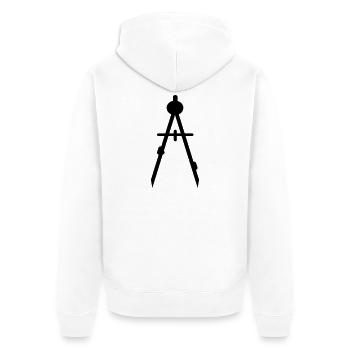 compasses - Unisex Premium Organic Zip Hoodie - white - Back - Thijin (182cm)