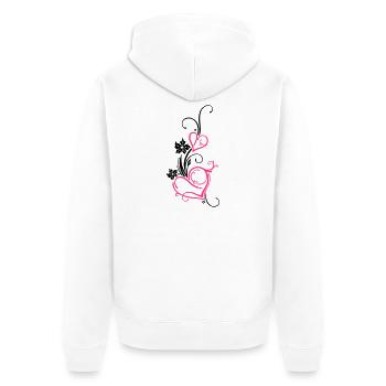 Two hearts with blossoms - Unisex Premium Organic Zip Hoodie - white - Back - Thijin (182cm)