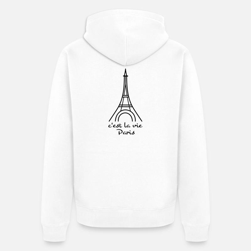 Drôles de dictons en français - Veste à capuche bio Premium Unisexe - blanc