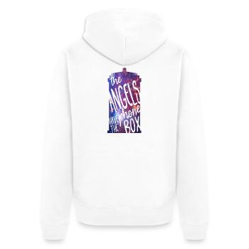 The angels have the phone box - Unisex Premium Organic Zip Hoodie - white - Back - Thijin (182cm)