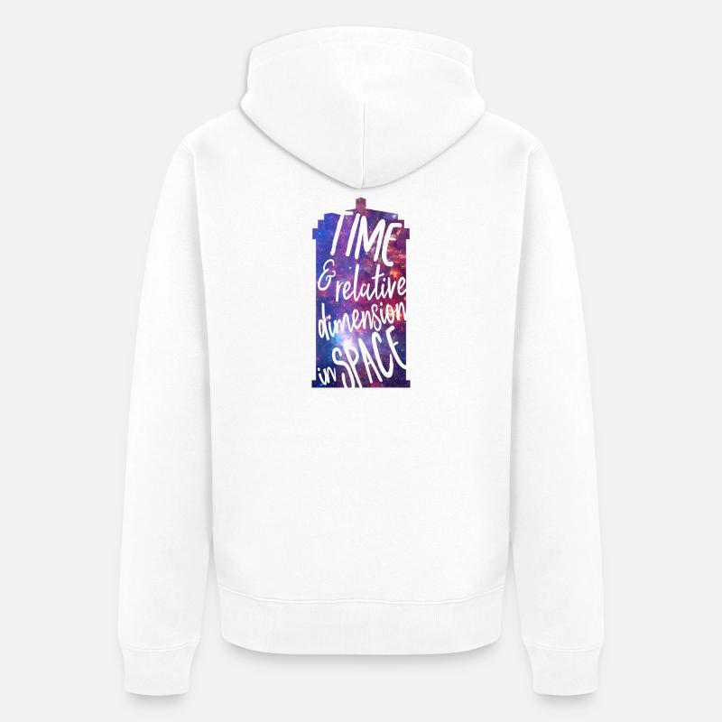 Time and Relative Dimension in Space - Unisex Premium Bio Zip Hoodie - Weiß
