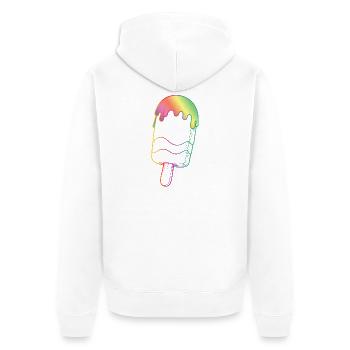 Contour de glace arc-en-ciel style néon - Veste à capuche bio Premium Unisexe - blanc - Dos - Thijin (182cm)