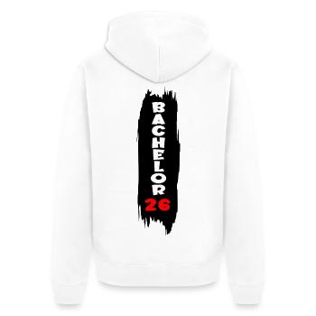 Studium Abschluss 2026 Bachelor - Unisex Premium Bio Zip Hoodie - Weiß - Hinten - Thijin (182cm)