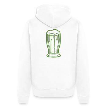 Aperçu de la goutte de verre pour la bière verte - Veste à capuche bio Premium Unisexe - blanc - Dos - Thijin (182cm)