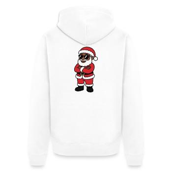 Père Noel Cool en Lunettes Noires - Veste à capuche bio Premium Unisexe - blanc - Dos - Thijin (182cm)