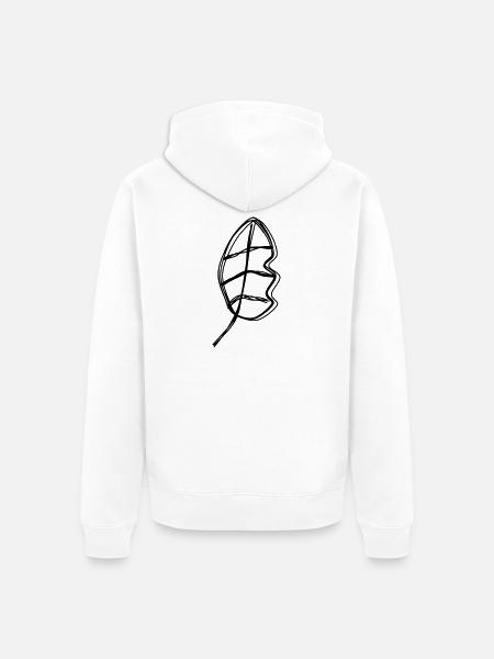 Feder handgezeichnet - Unisex Premium Bio Zip Hoodie - Weiß