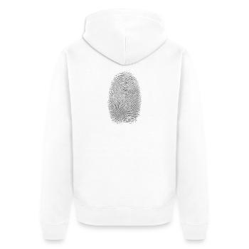 Fingerprint Silhouette Pattern - Unisex Premium Organic Zip Hoodie - white - Back - Thijin (182cm)