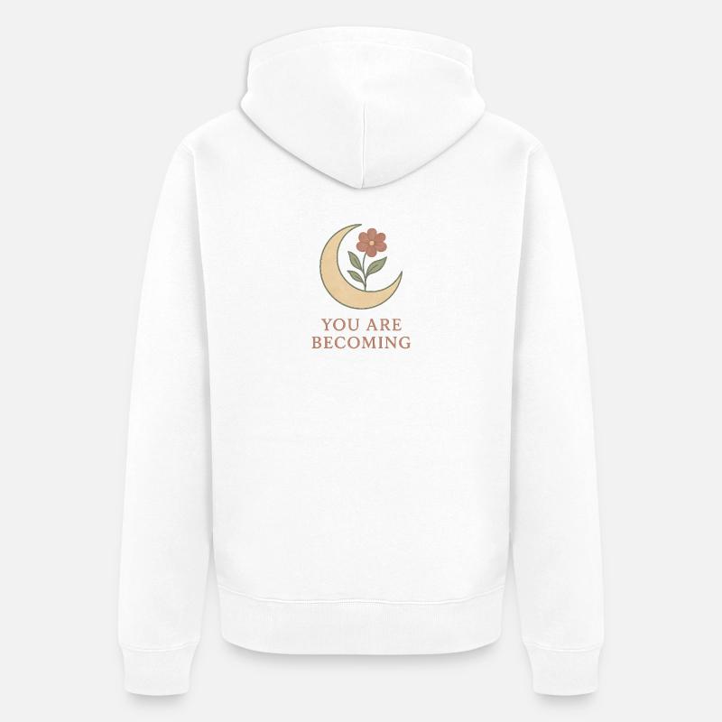 Moonflower Tu Deviens - Veste à capuche bio Premium Unisexe - blanc