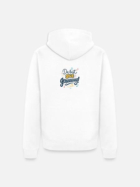 Du bist gut genug Musikmotiv - Unisex Premium Bio Zip Hoodie - Weiß