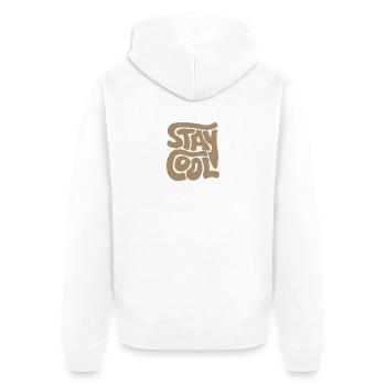 Stay Cool - Unisex Premium Bio Zip Hoodie - Weiß - Hinten - Thijin (182cm)