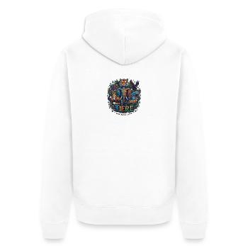 Tierwelt Wildnis Collage - Unisex Premium Bio Zip Hoodie - Weiß - Hinten - Thijin (182cm)