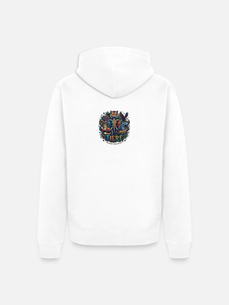 Tierwelt Wildnis Collage - Unisex Premium Bio Zip Hoodie - Weiß