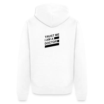 Arzt - Unisex Premium Bio Zip Hoodie - Weiß - Hinten - Thijin (182cm)