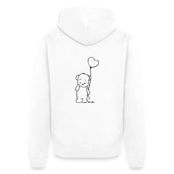 Verliebter Teddy - Unisex Premium Bio Zip Hoodie - Weiß - Hinten - Thijin (182cm)
