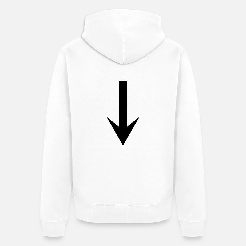 arrow down - Veste à capuche bio Premium Unisexe - blanc