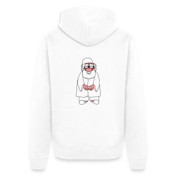grandpa old grandfather pajamas coat coat tired - Unisex Premium Organic Zip Hoodie - white - Back - Thijin (182cm)
