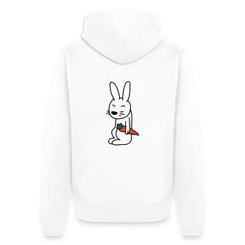 bunny_with_carrot - Unisex Premium Bio Zip Hoodie - Weiß - Hinten - Thijin (182cm)