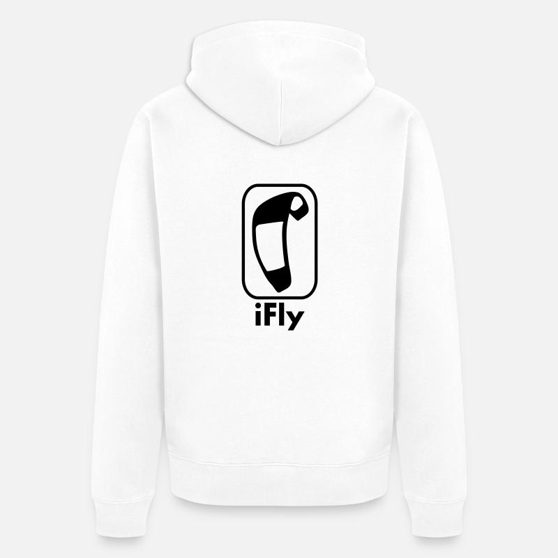 i_fly_vec_1 fr - Veste à capuche bio Premium Unisexe - blanc
