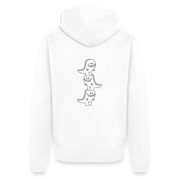 3 Dinos T-Rex Team Freunde - Unisex Premium Organic Zip Hoodie - white - Back - Thijin (182cm)