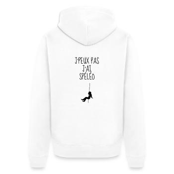 Caver Speleology Speläologie Spéléo Spéléologue - Unisex Premium Organic Zip Hoodie - white - Back - Thijin (182cm)