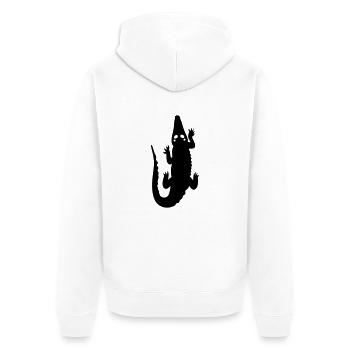 crocodile - Unisex Premium Organic Zip Hoodie - white - Back - Thijin (182cm)