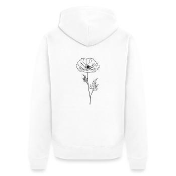 Fleur de coquelicot 13 Plan de travail 5 - Veste à capuche bio Premium Unisexe - blanc - Dos - Thijin (182cm)