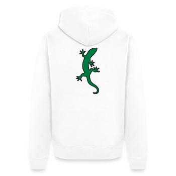 Eidechse Salamander Gecko - Unisex Premium Bio Zip Hoodie - Weiß - Hinten - Thijin (182cm)