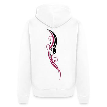 Yin & Yang Symbol mit Tribal - Veste à capuche bio Premium Unisexe - blanc - Dos - Thijin (182cm)