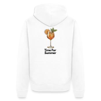 Orangen Cocktail mit Minze Illustration - Unisex Premium Bio Zip Hoodie - Weiß - Hinten - Thijin (182cm)