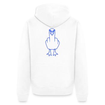 Mouette majeur insulte doigt puant vilain - Veste à capuche bio Premium Unisexe - blanc - Dos - Thijin (182cm)