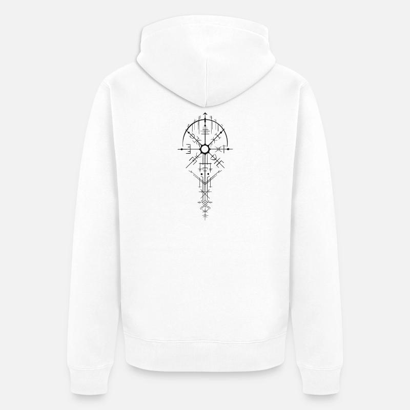Conception de l’amulette runique nordique - Veste à capuche bio Premium Unisexe - blanc