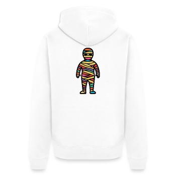 Mumie Halloween Comic Lustig - Unisex Premium Bio Zip Hoodie - Weiß - Hinten - Thijin (182cm)