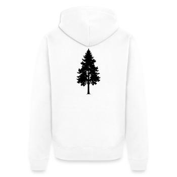 Zypresse - Unisex Premium Bio Zip Hoodie - Weiß - Hinten - Thijin (182cm)