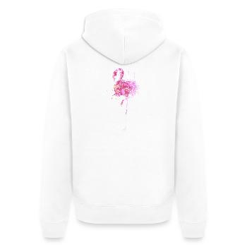 Art éclaboussé de flamant rose - Veste à capuche bio Premium Unisexe - blanc - Dos - Thijin (182cm)