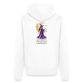 Samhain Wicca-Wicca-Hexe - Unisex Premium Bio Zip Hoodie - Weiß - Hinten - Thijin (182cm)